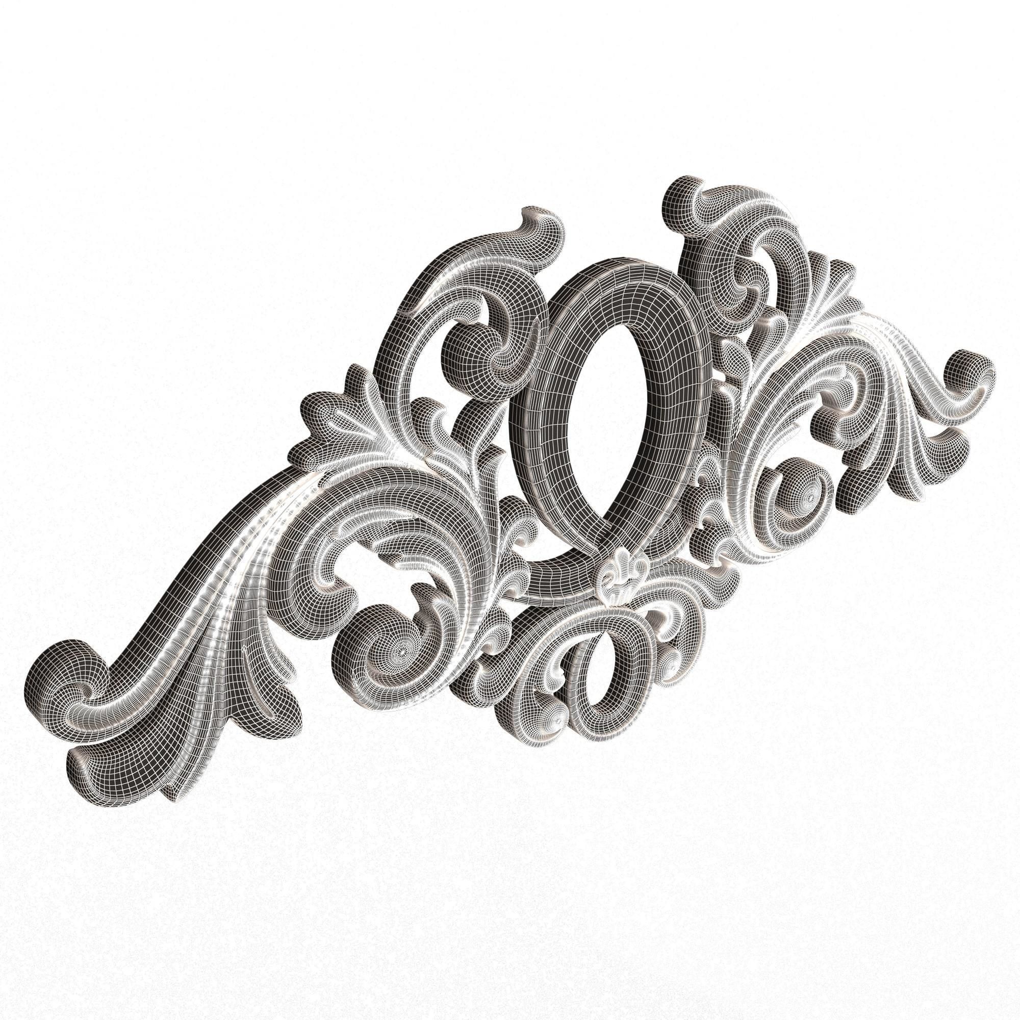 Collection of Carved Plaster Molding Decorations 02 Low-poly 3D model_50