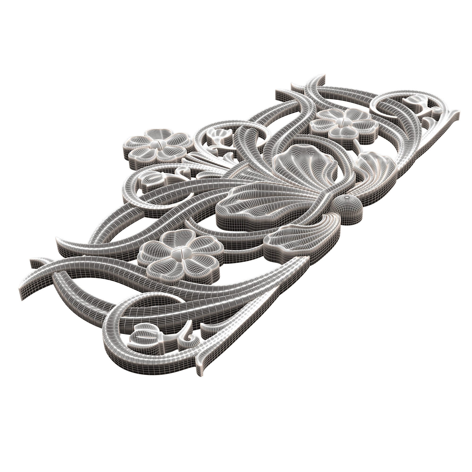 Collection of Carved Plaster Molding Decorations 02 Low-poly 3D model_39