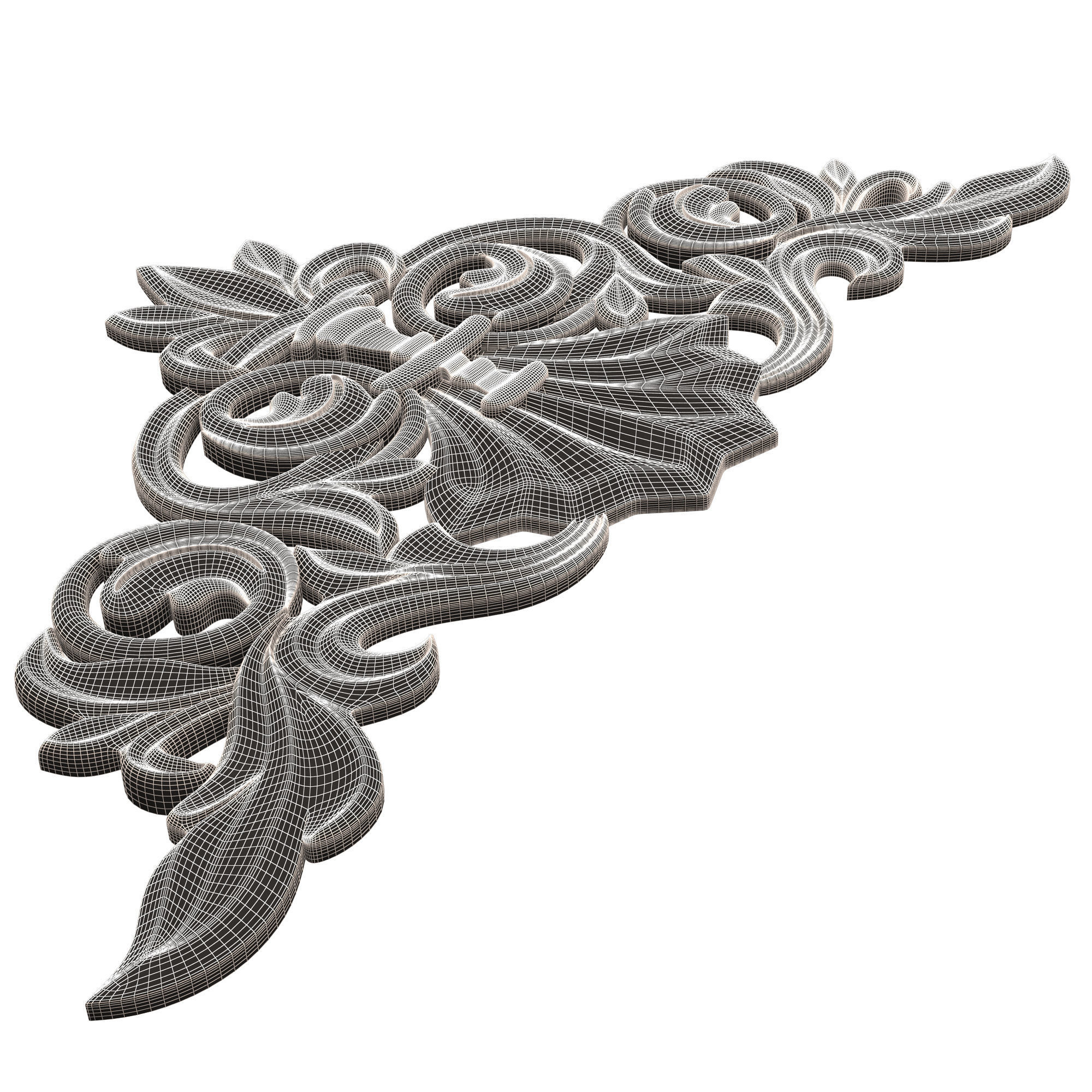 Collection of Carved Plaster Molding Decorations 02 Low-poly 3D model_55