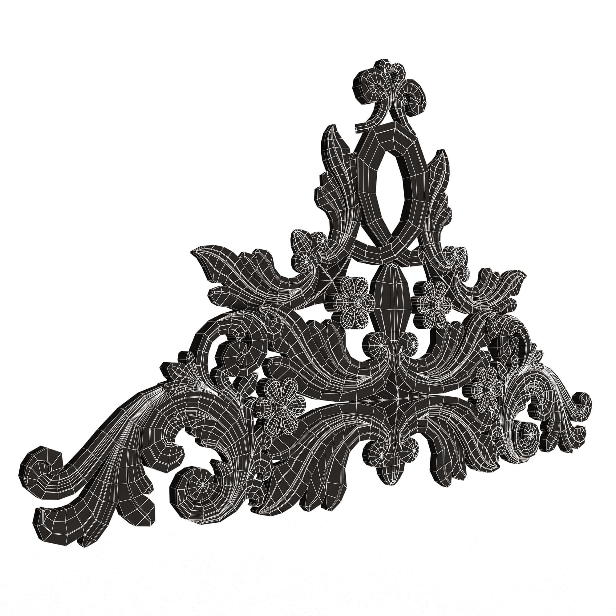 Collection of Carved Plaster Molding Decorations 02 Low-poly 3D model_95