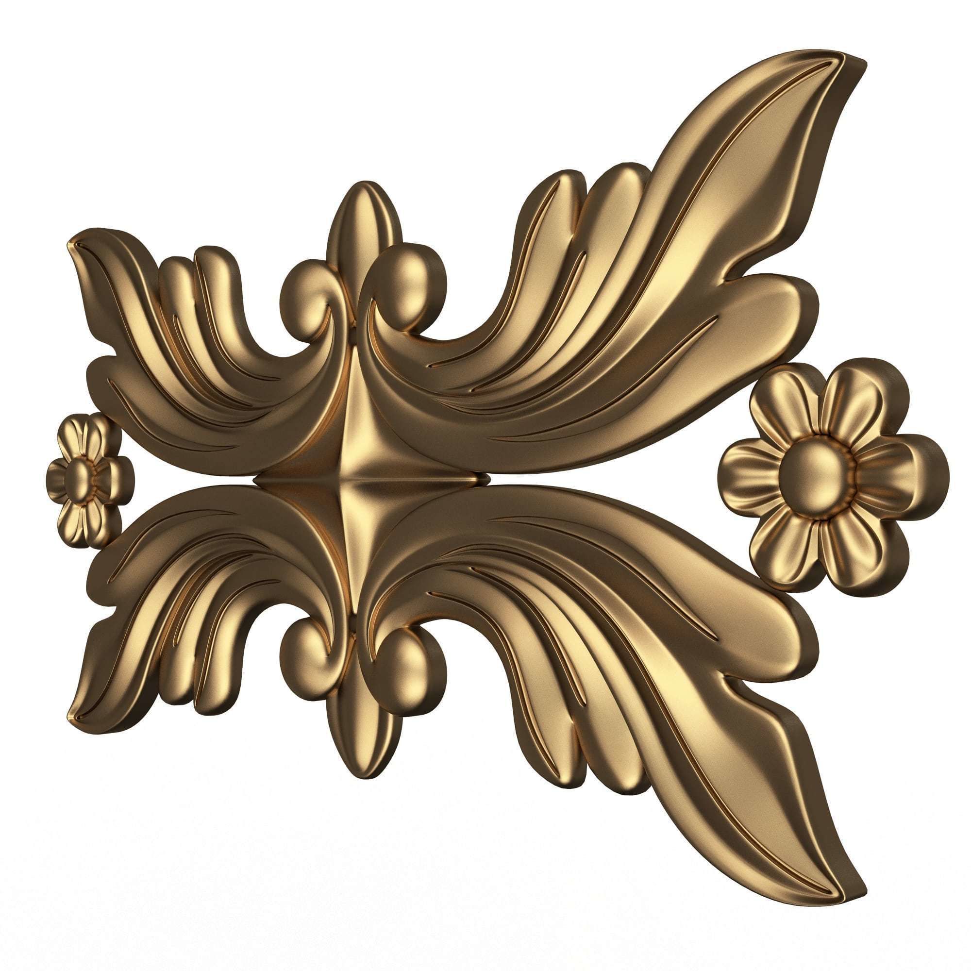 Collection of Carved Plaster Molding Decorations 02 Low-poly 3D model_16