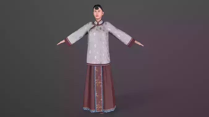 woman character Low-poly 3D model