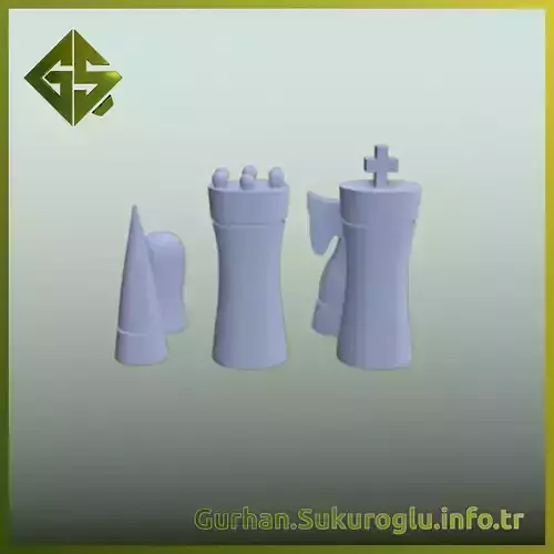 Modern Chess Set 3D print model