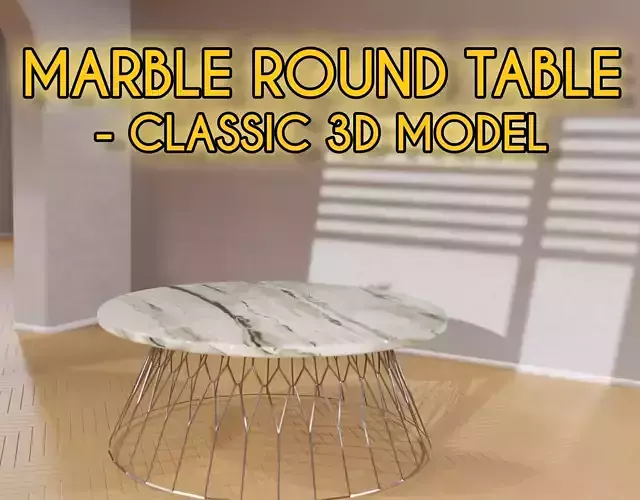 Marble Round Table - Classic 3D Model 3D model