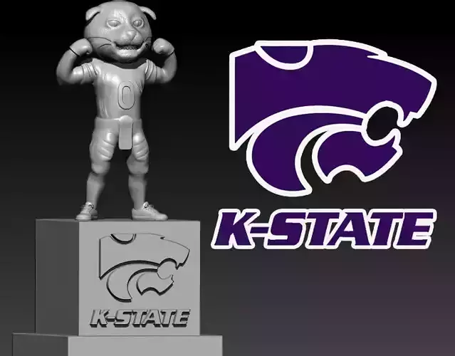 KANSAS STATE WILDCATS FOOTBALL MASCOT STATUE - DECOR