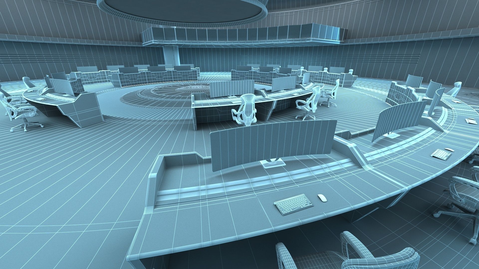 monitoring Center Command Center 3D model_12