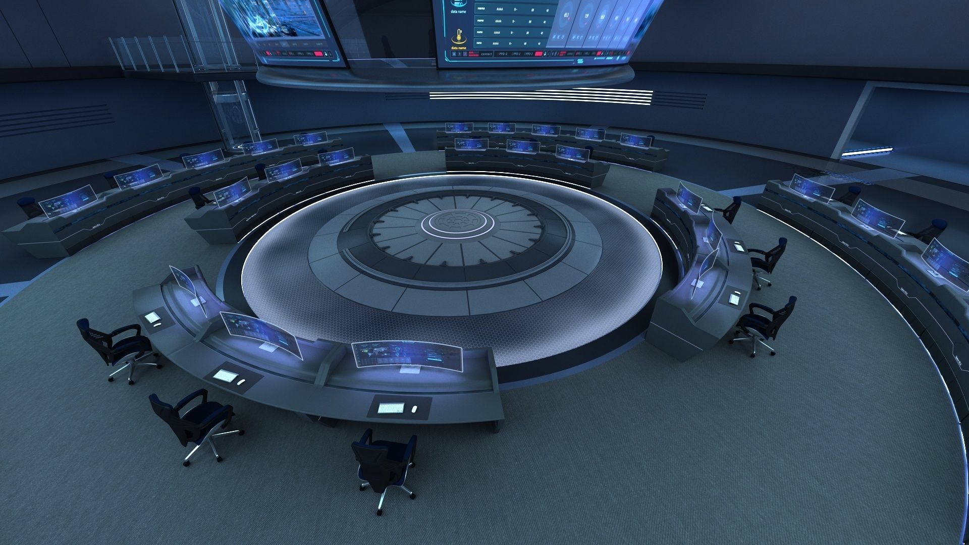 monitoring Center Command Center 3D model_8
