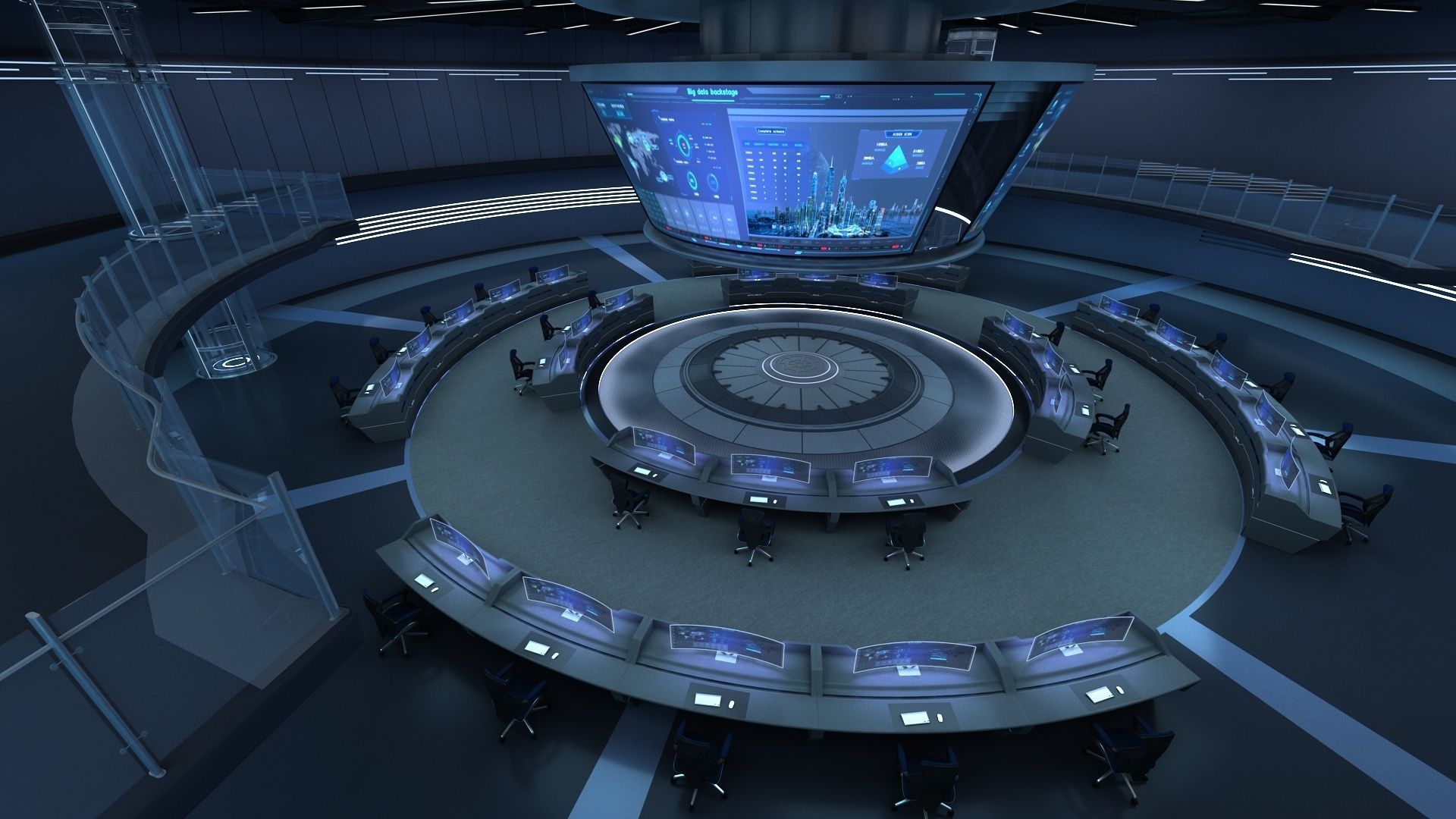 monitoring Center Command Center 3D model_1