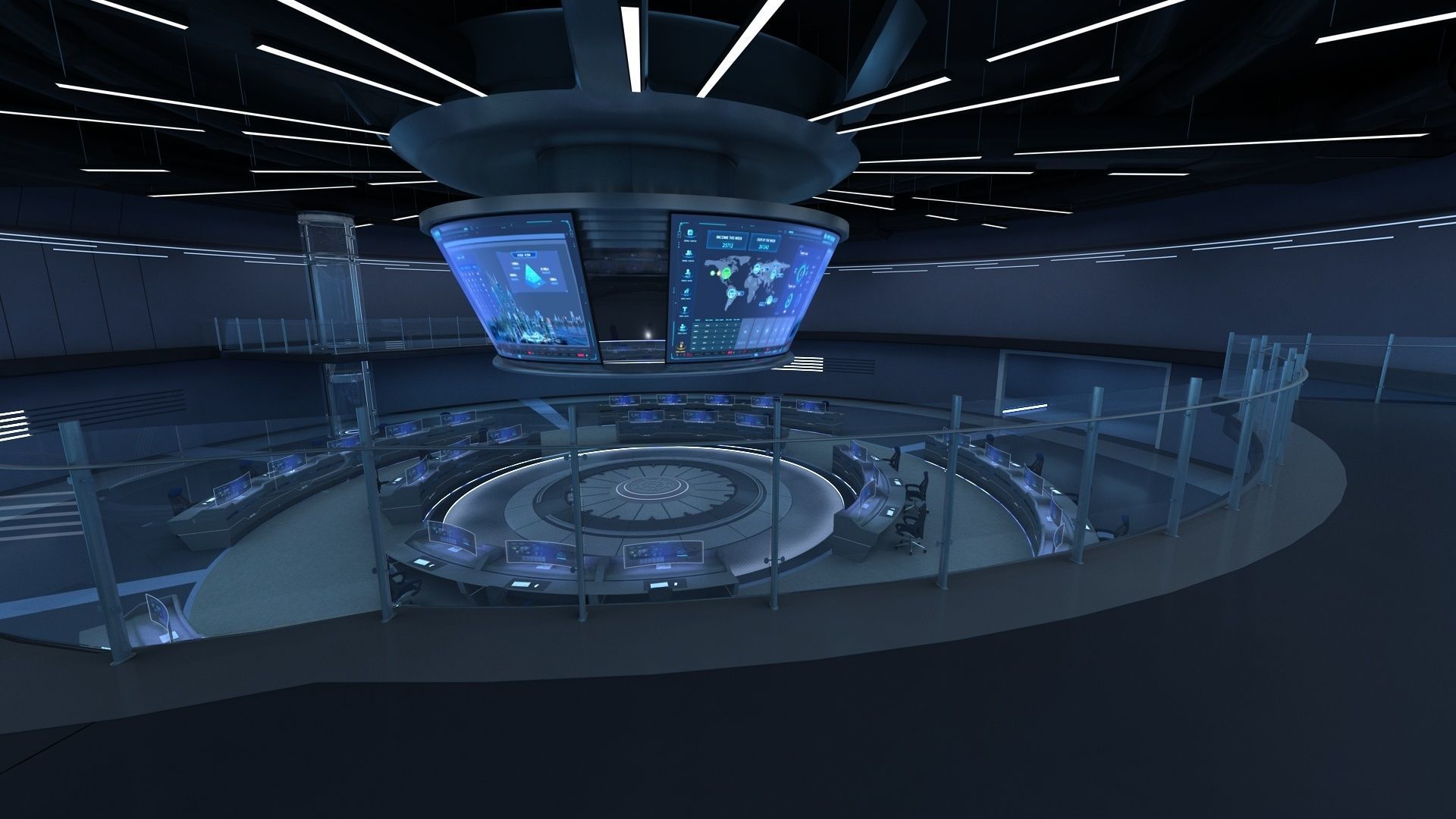 monitoring Center Command Center 3D model_5