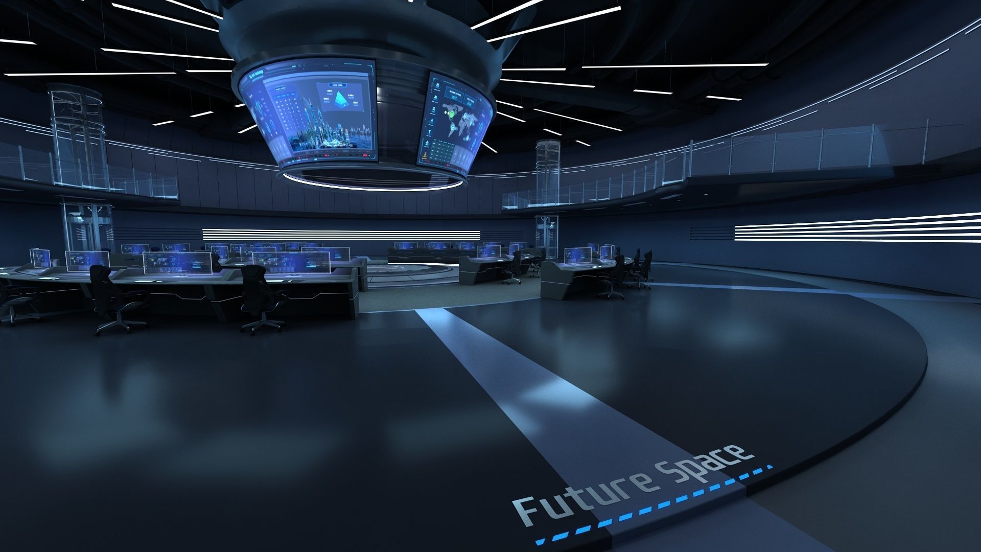 monitoring Center Command Center 3D model_4