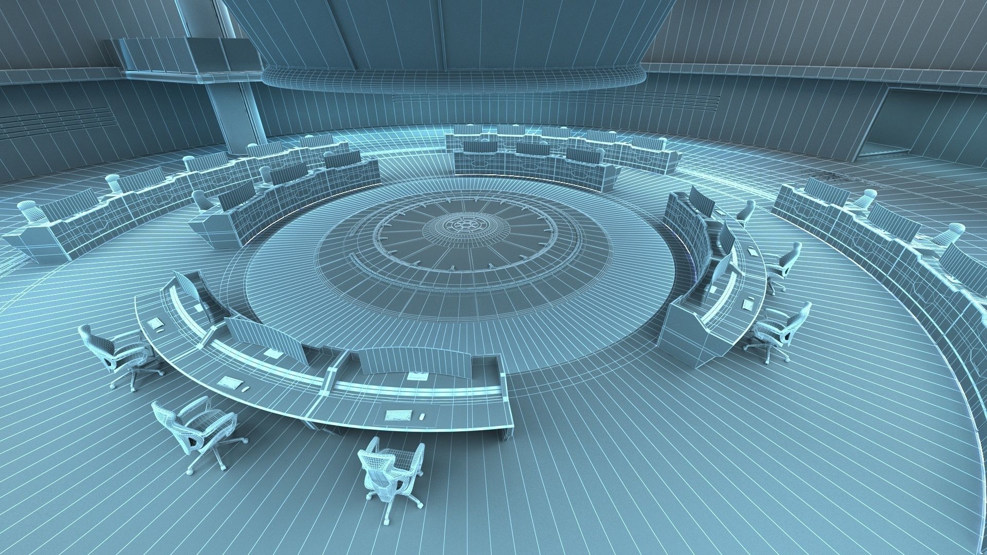 monitoring Center Command Center 3D model_14