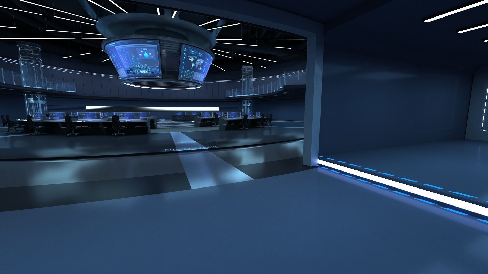 monitoring Center Command Center 3D model_10