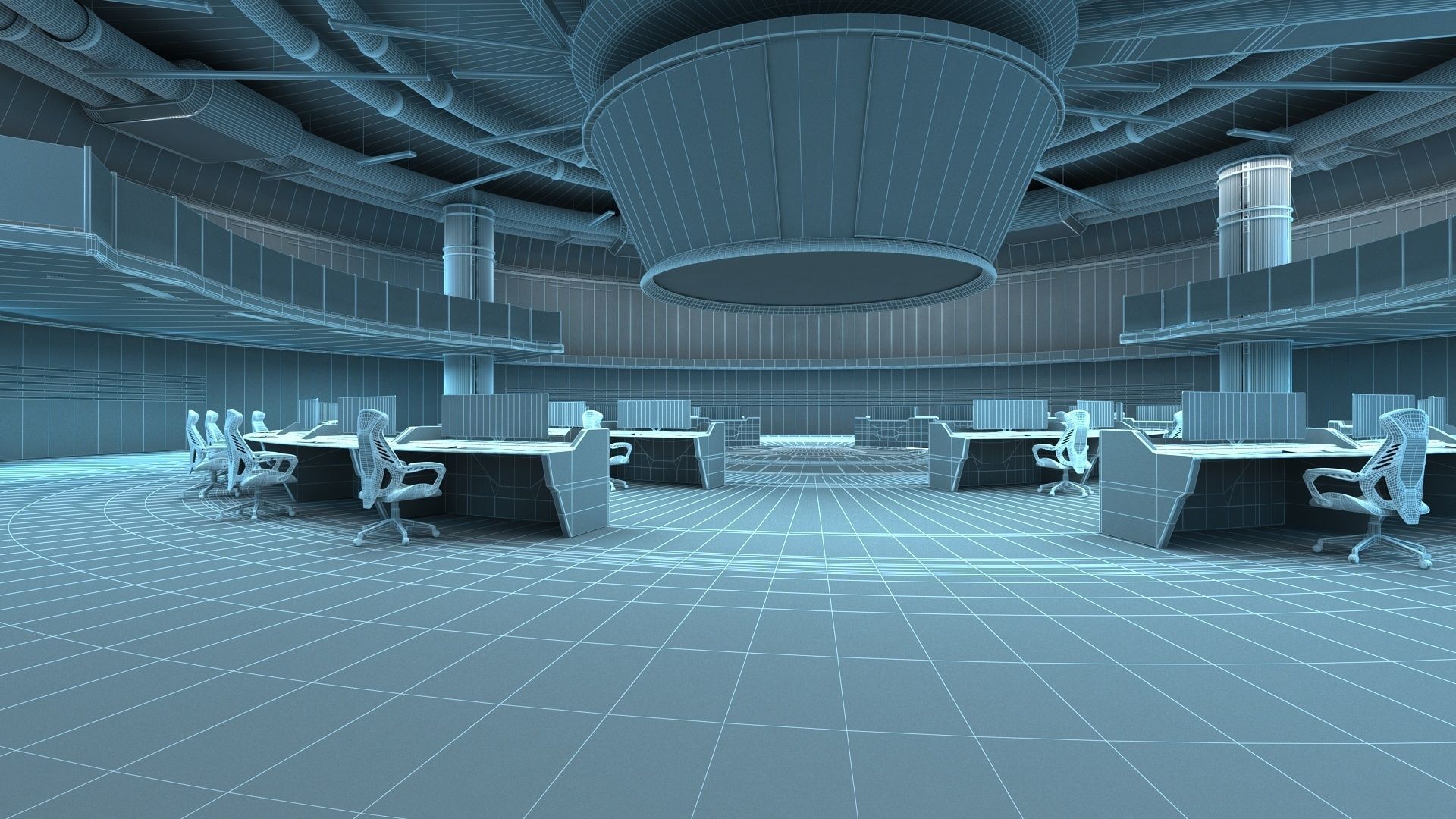 monitoring Center Command Center 3D model_17