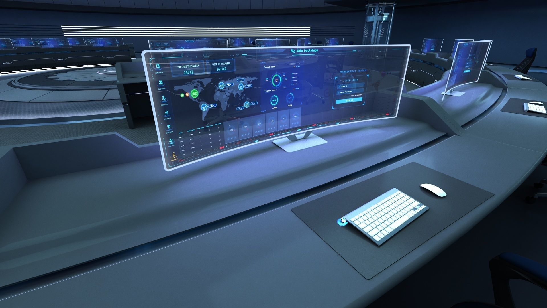 monitoring Center Command Center 3D model_7