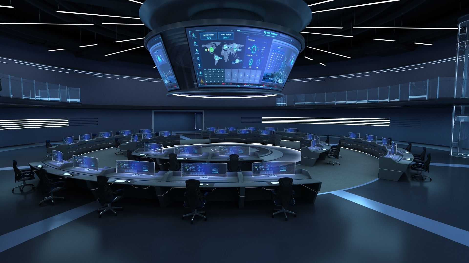 monitoring Center Command Center 3D model_9