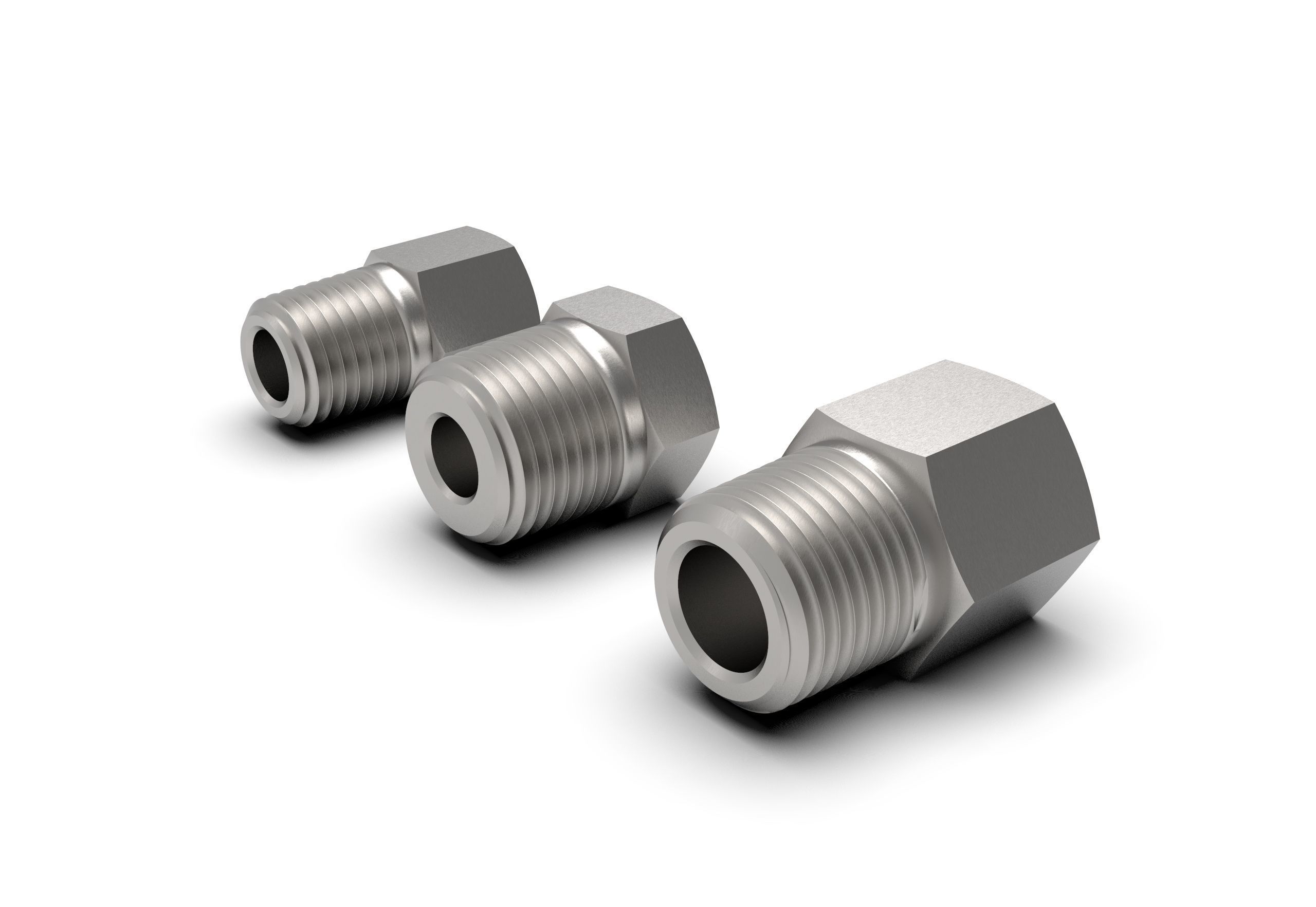 Pipe bushing reducer NPT collection 3D model_4
