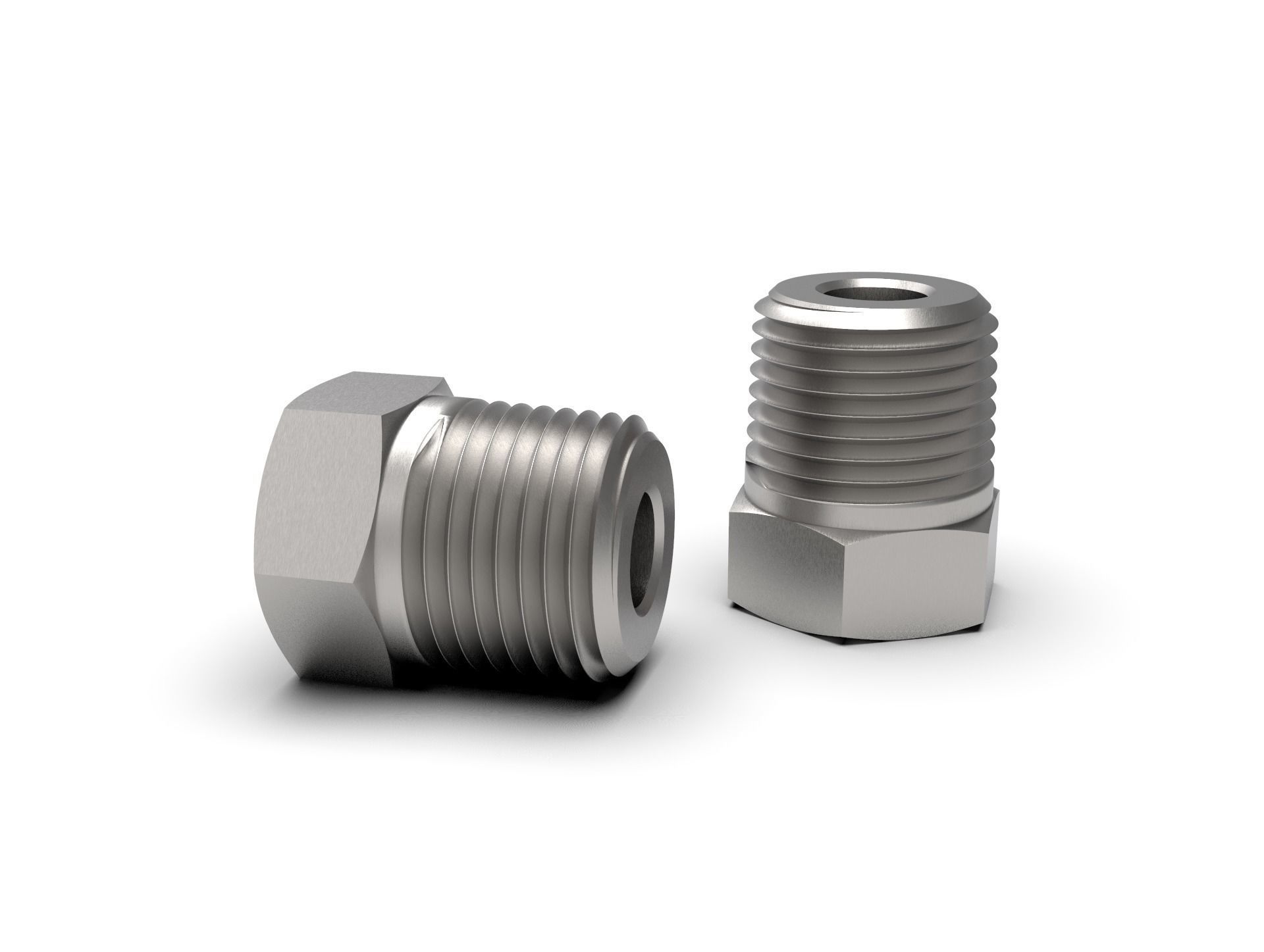 Pipe bushing reducer NPT collection 3D model_1