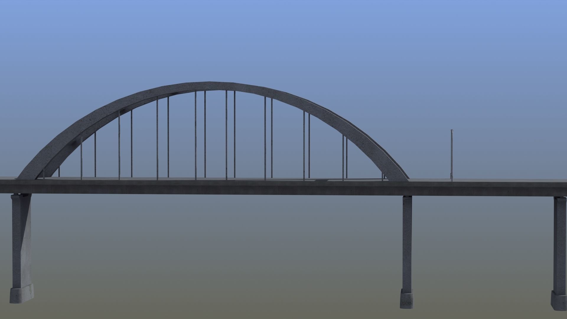 Road Bridge Low-poly 3D model_7