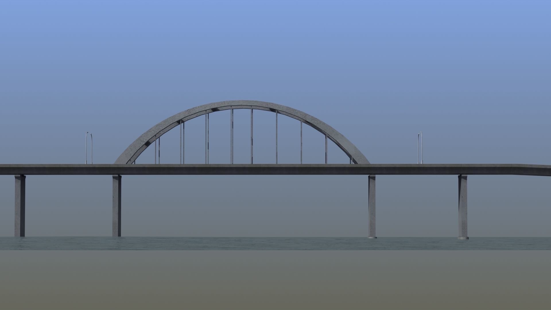 Road Bridge Low-poly 3D model_32