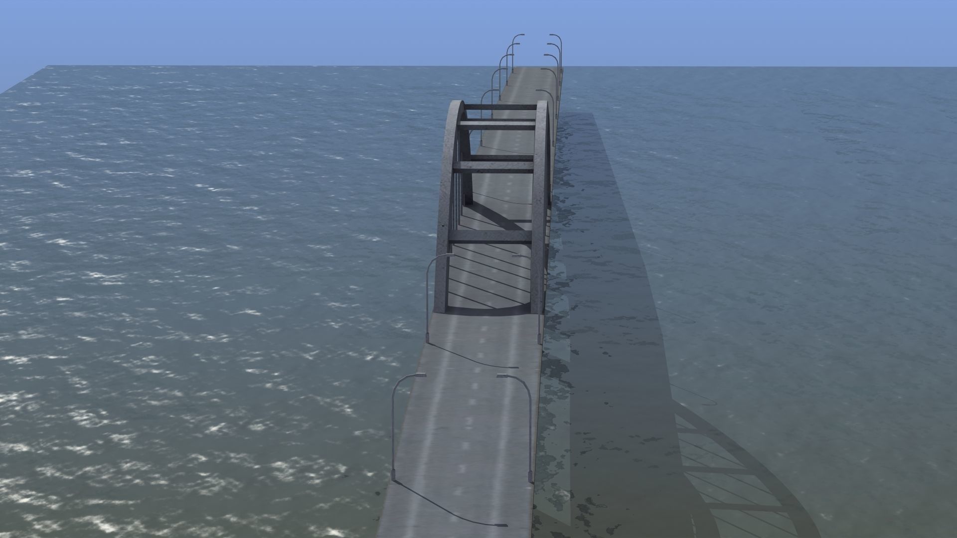 Road Bridge Low-poly 3D model_24