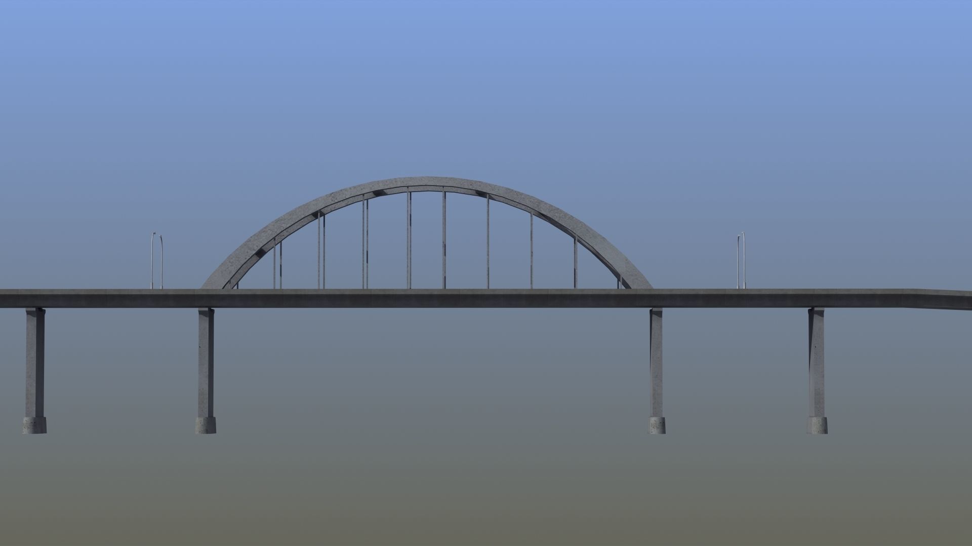 Road Bridge Low-poly 3D model_13