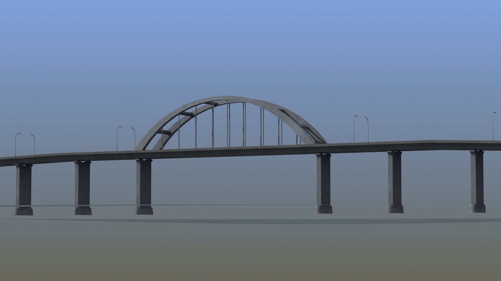 Road Bridge Low-poly 3D model_31