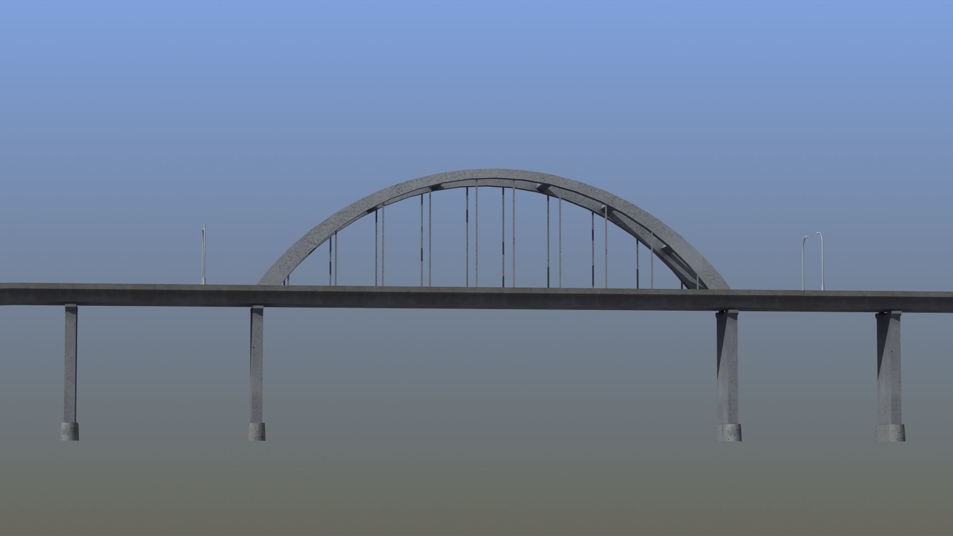 Road Bridge Low-poly 3D model_9