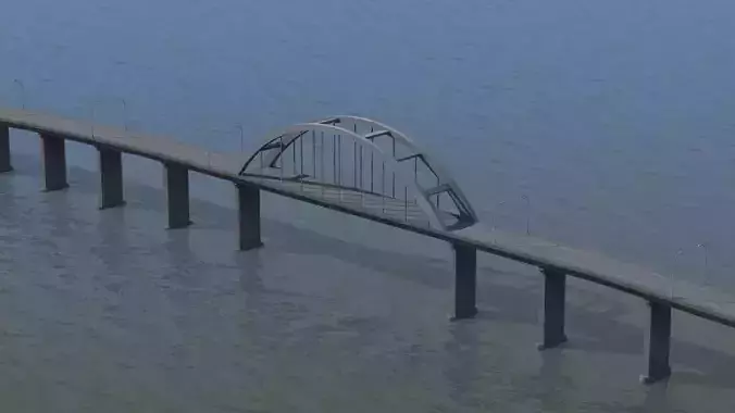 Road Bridge Low-poly 3D model Road Bridge Low-poly 3D model