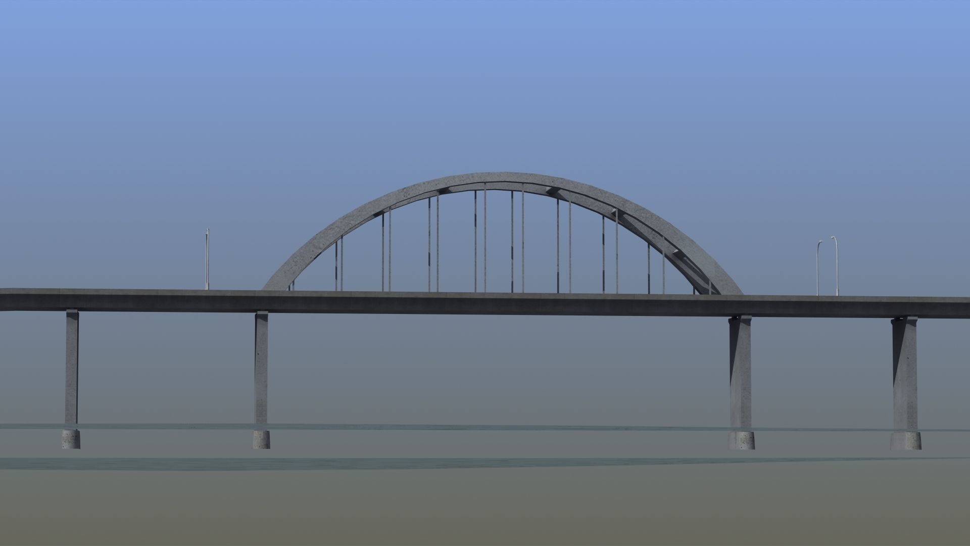 Road Bridge Low-poly 3D model_30