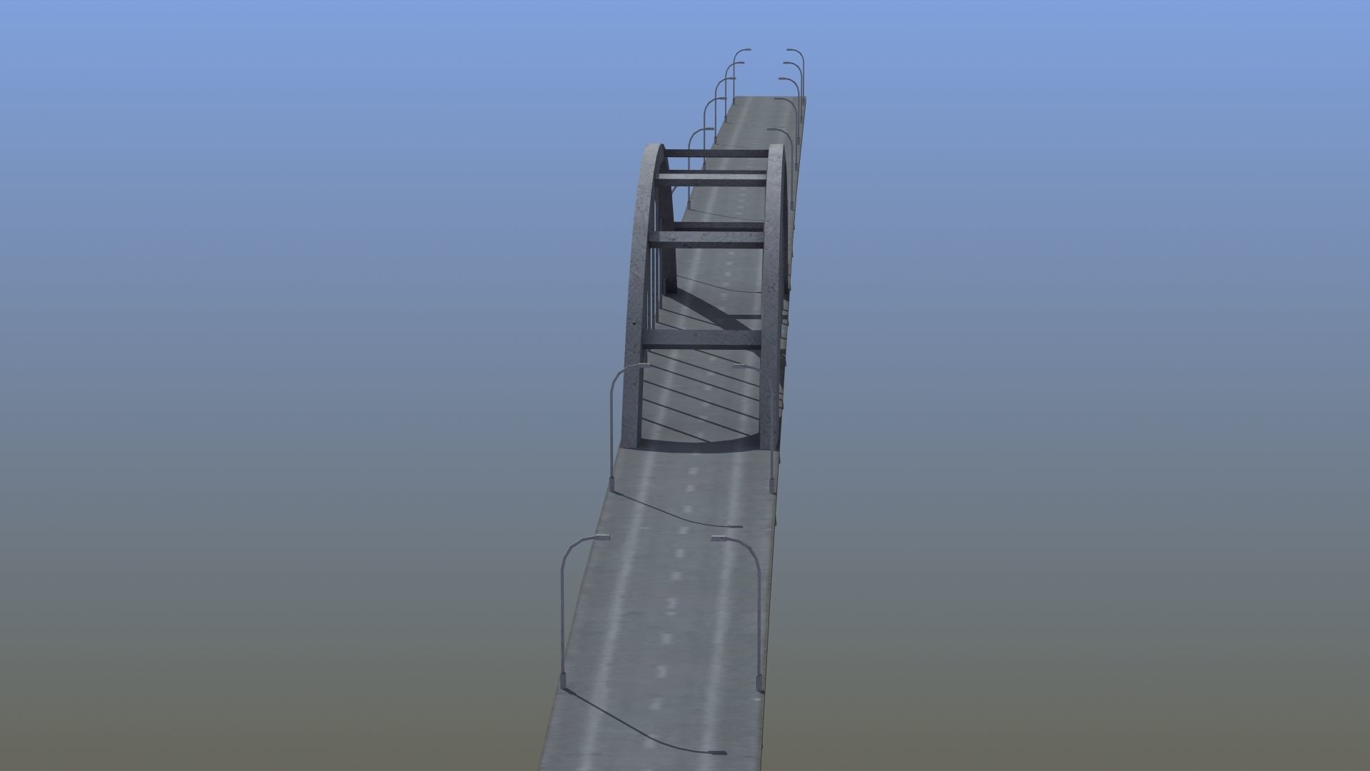 Road Bridge Low-poly 3D model_12