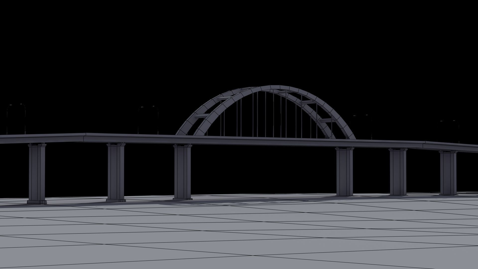 Road Bridge Low-poly 3D model_45