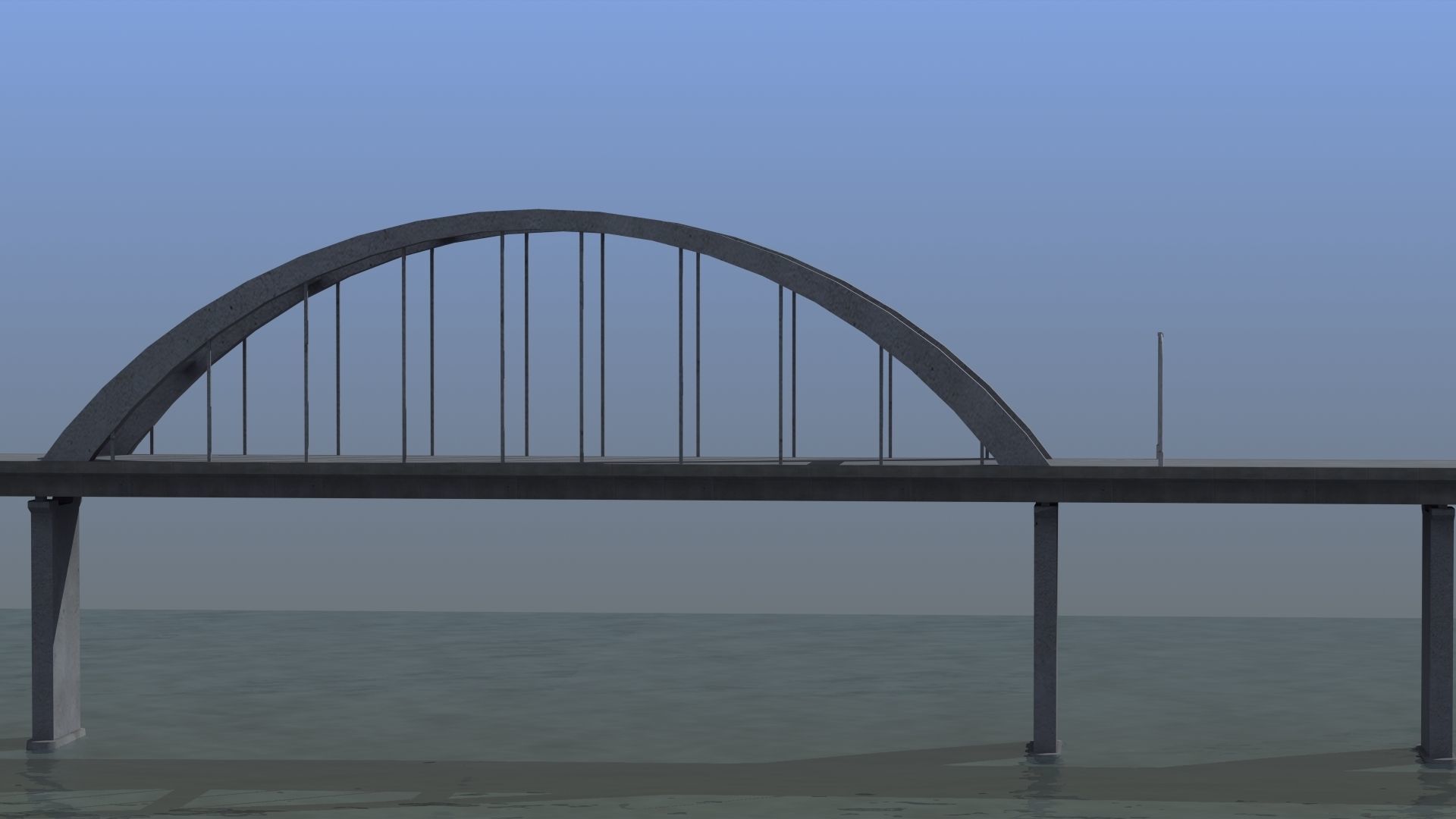 Road Bridge Low-poly 3D model_26