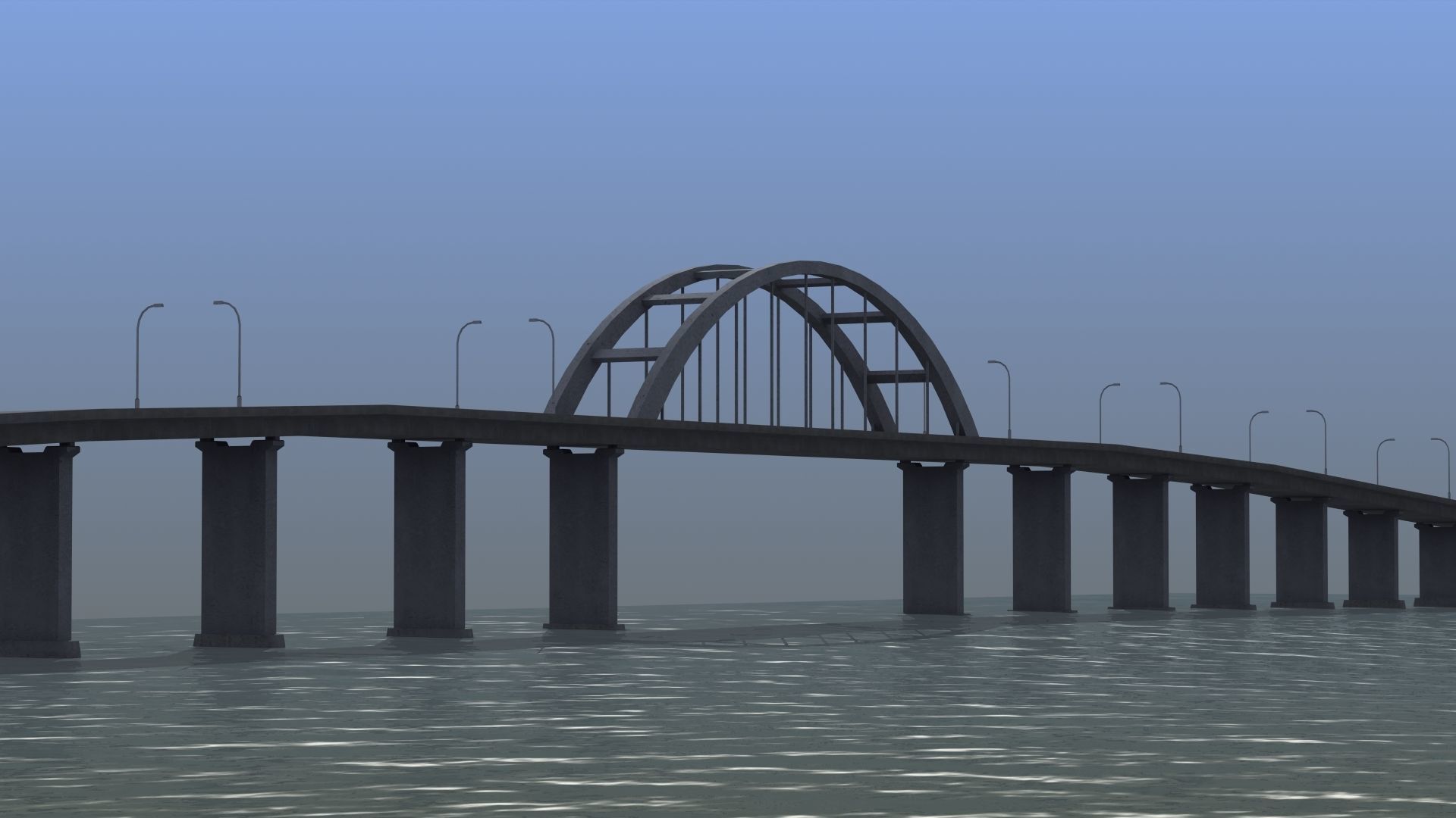 Road Bridge Low-poly 3D model_39