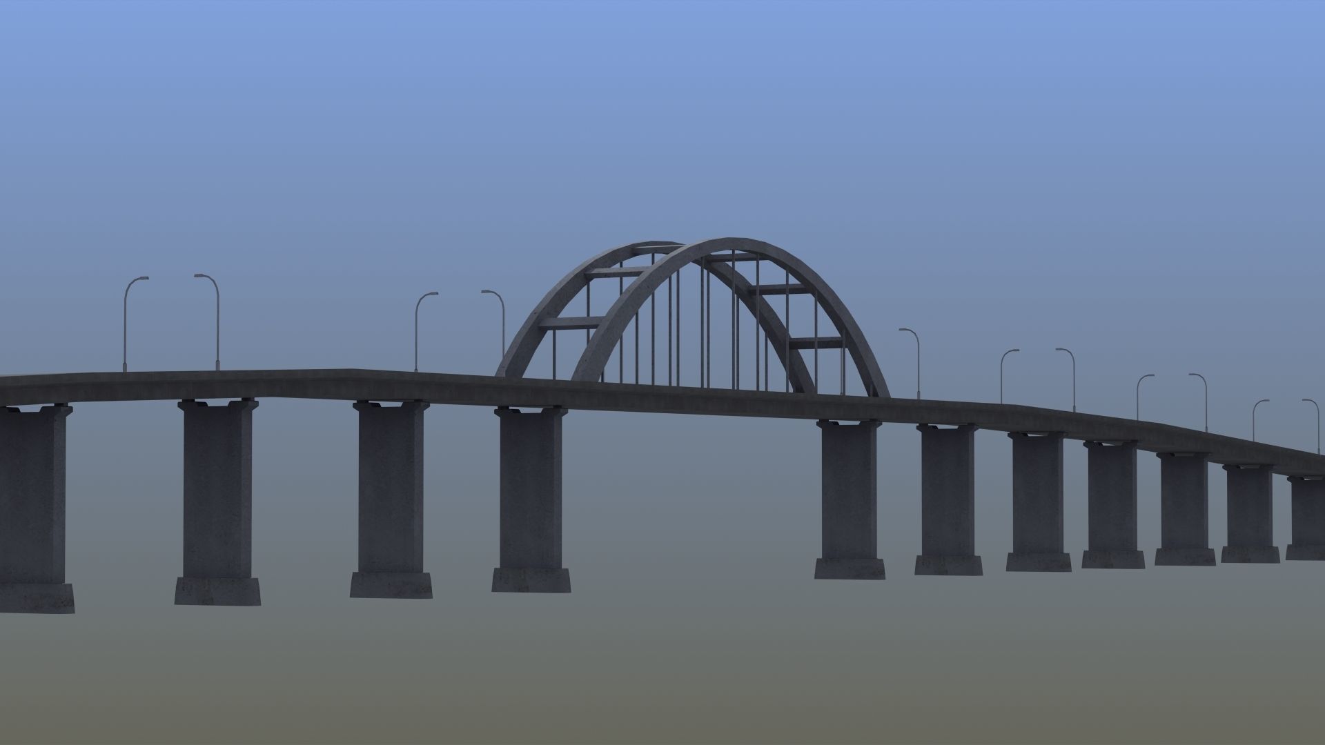 Road Bridge Low-poly 3D model_20
