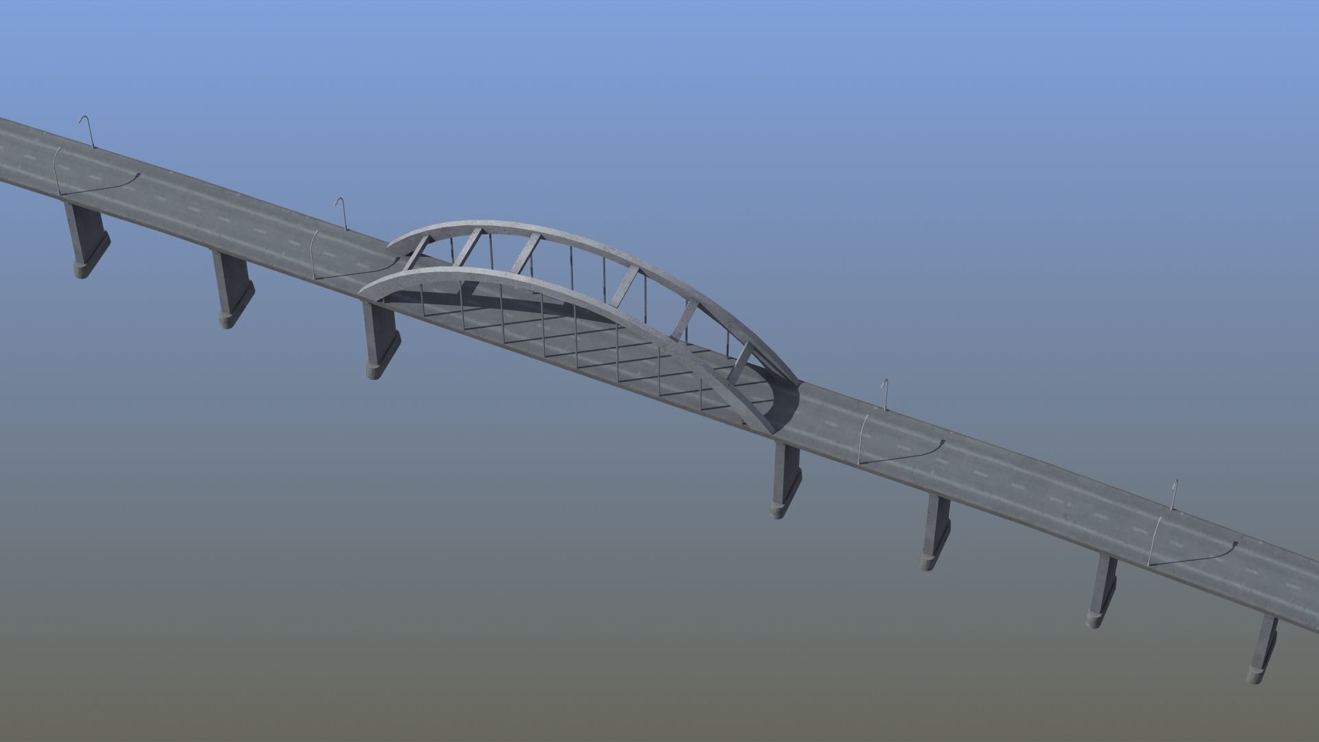 Road Bridge Low-poly 3D model_23
