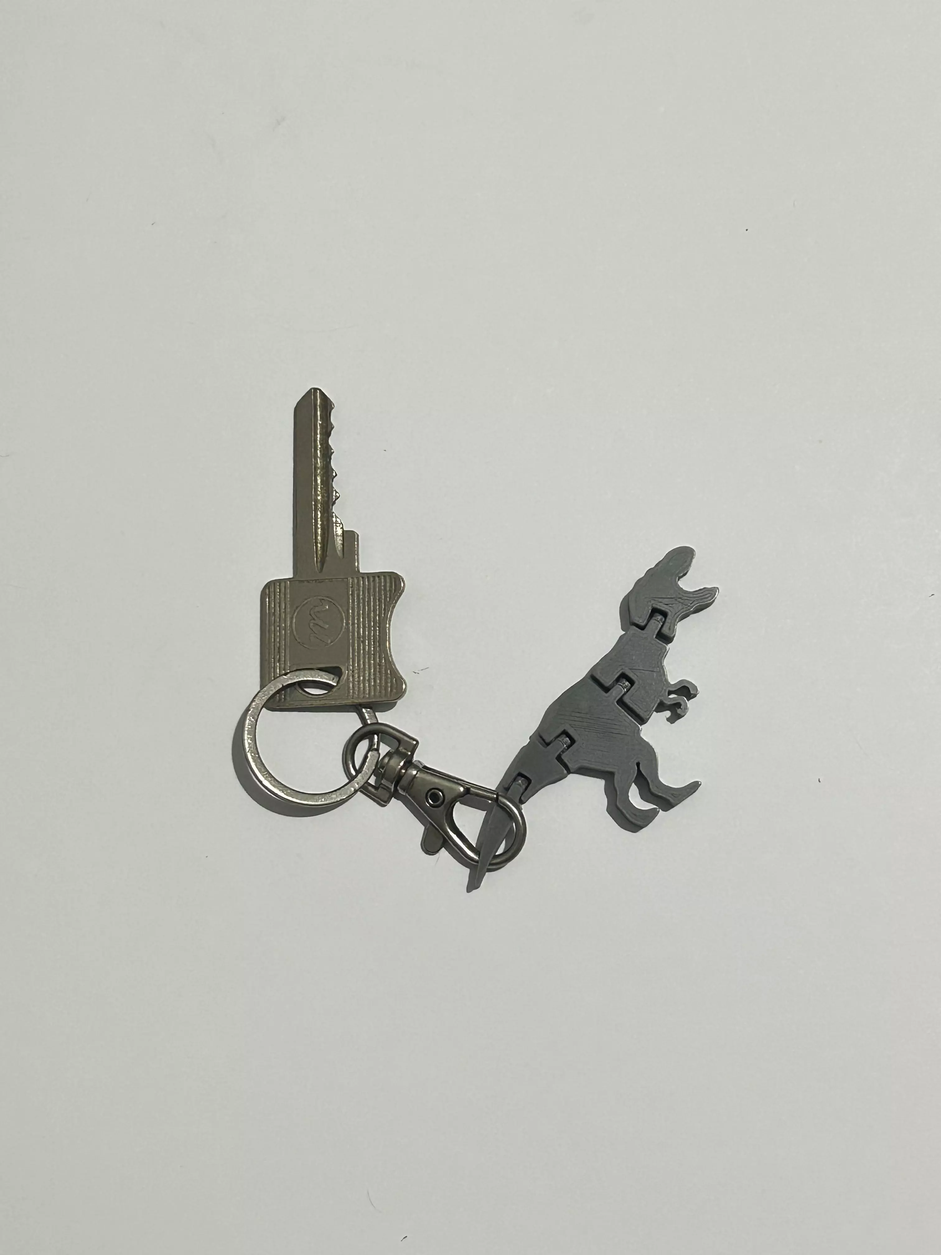 CUTE FLEXI PRINT-IN-PLACE T-REX- KEYCHAIN 3D print model