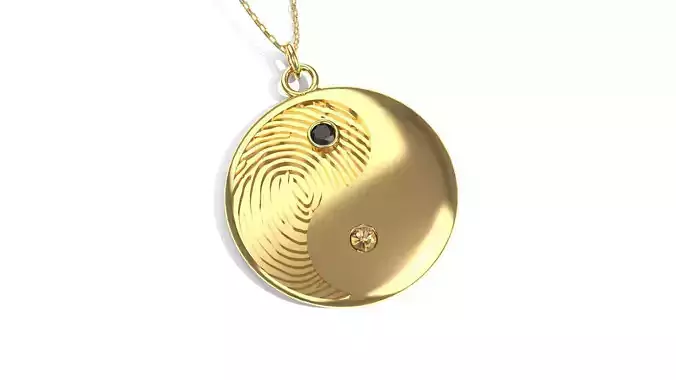 Yin Yang Fingerprint Pendant 3D print model