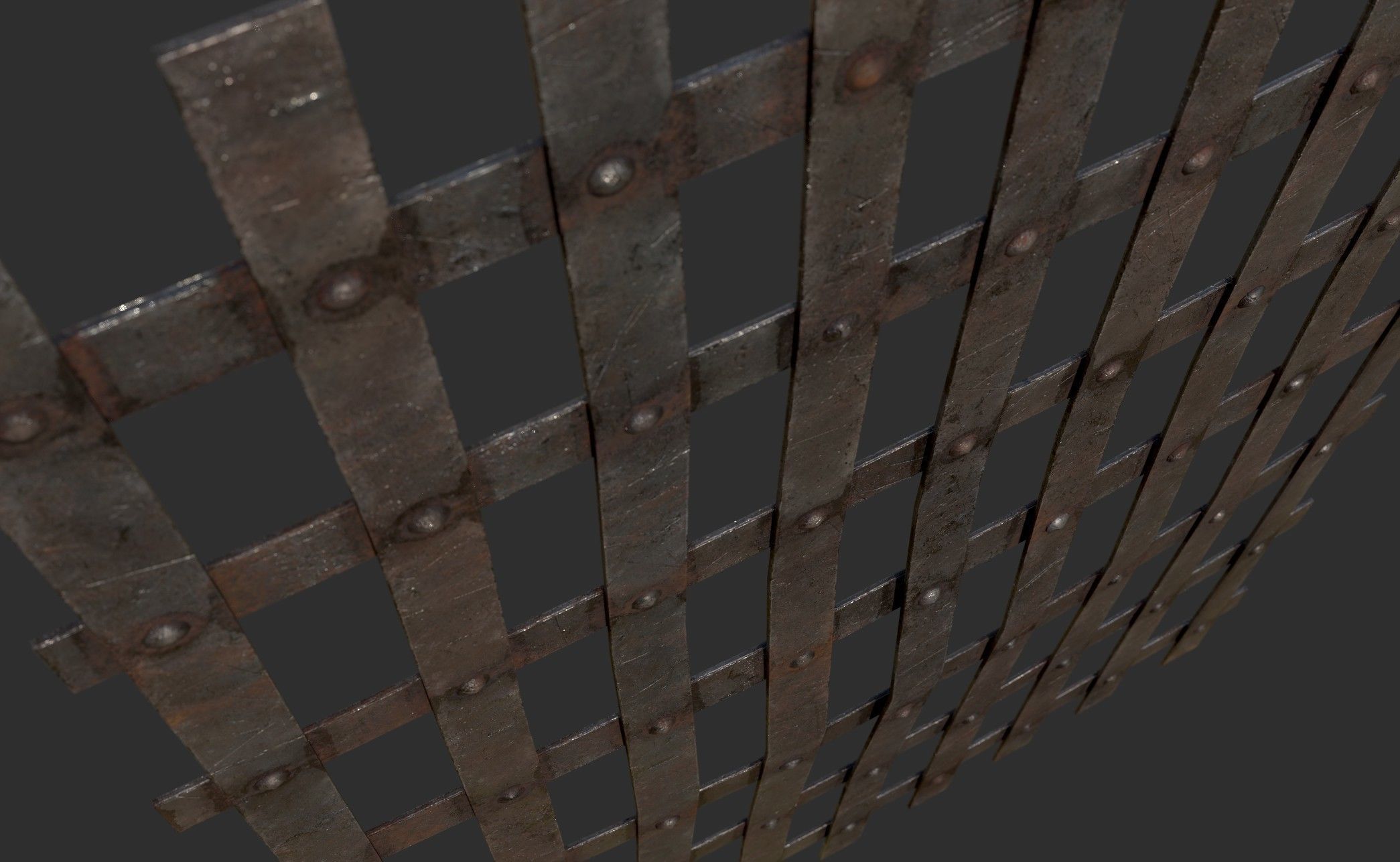 Metal Grid Low-poly 3D model_7