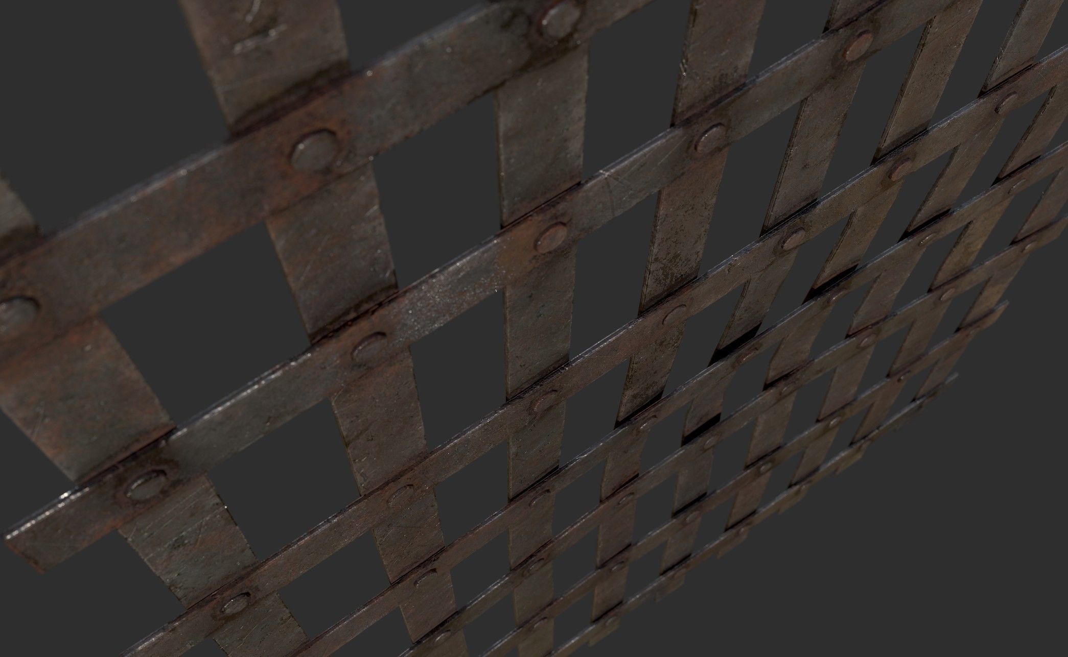 Metal Grid Low-poly 3D model_6