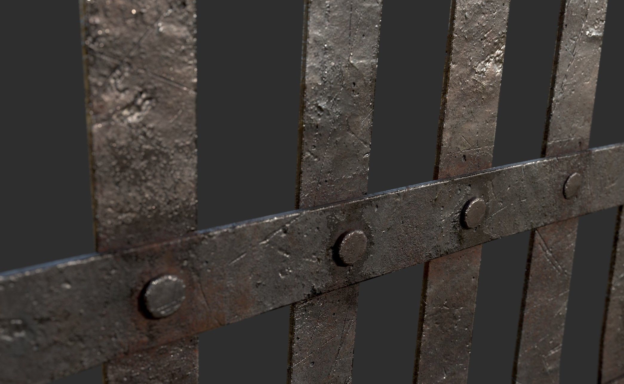 Metal Grid Low-poly 3D model_9