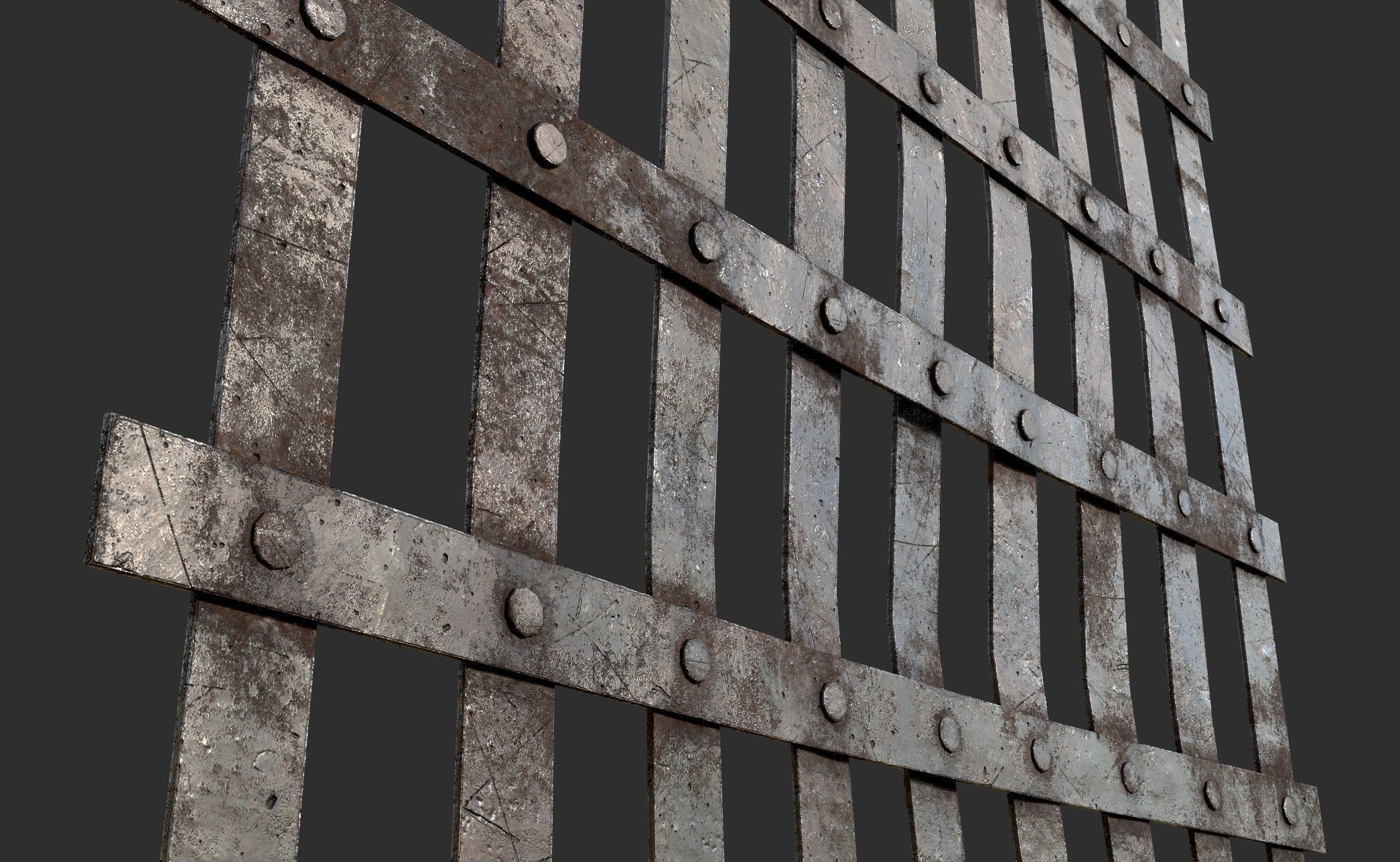 Metal Grid Low-poly 3D model_5