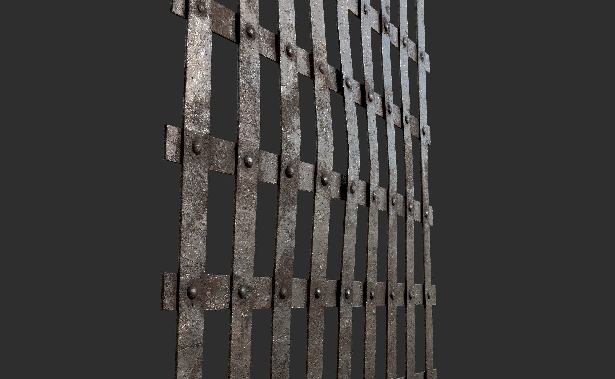 Metal Grid Low-poly 3D model_4