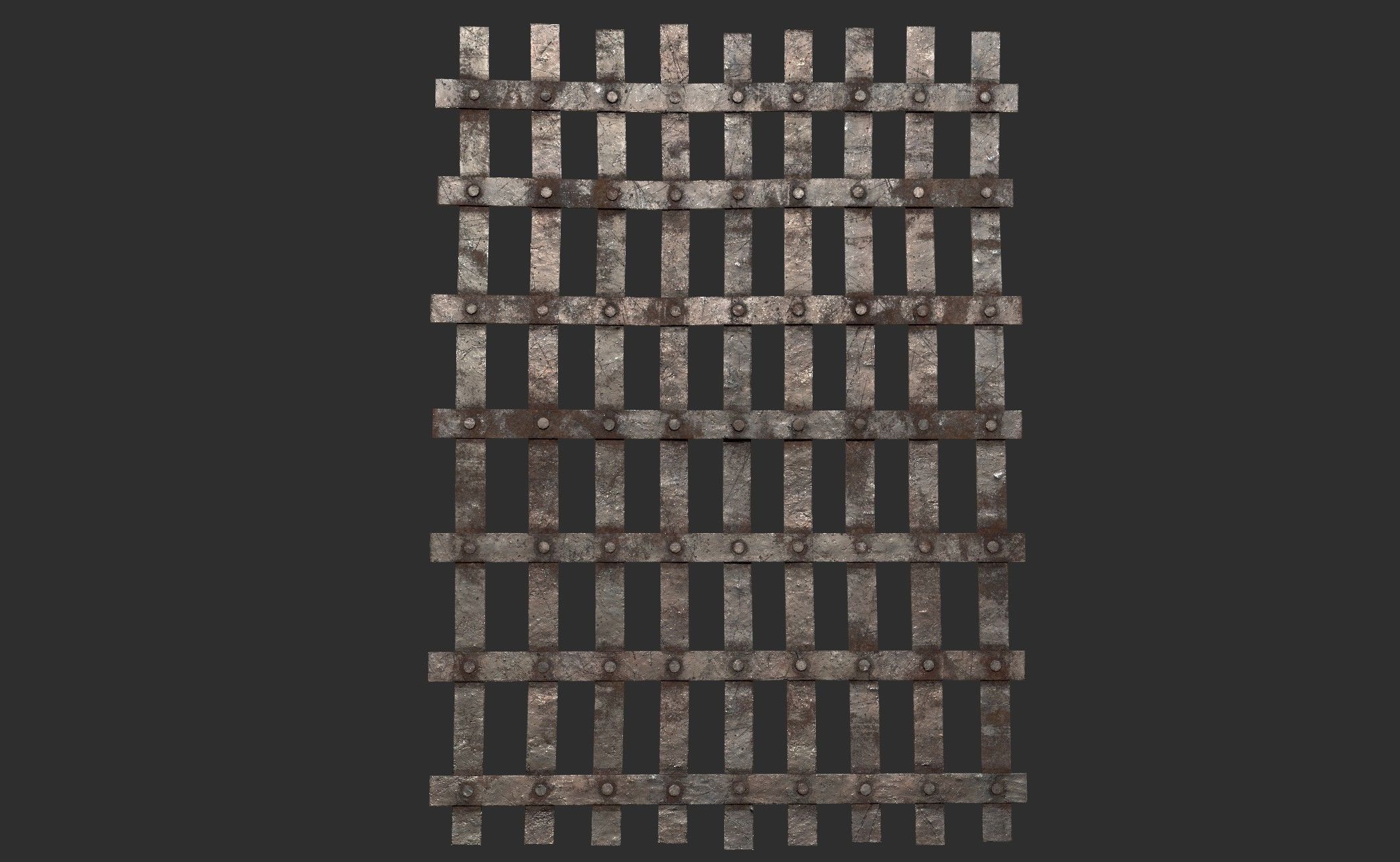 Metal Grid Low-poly 3D model_2