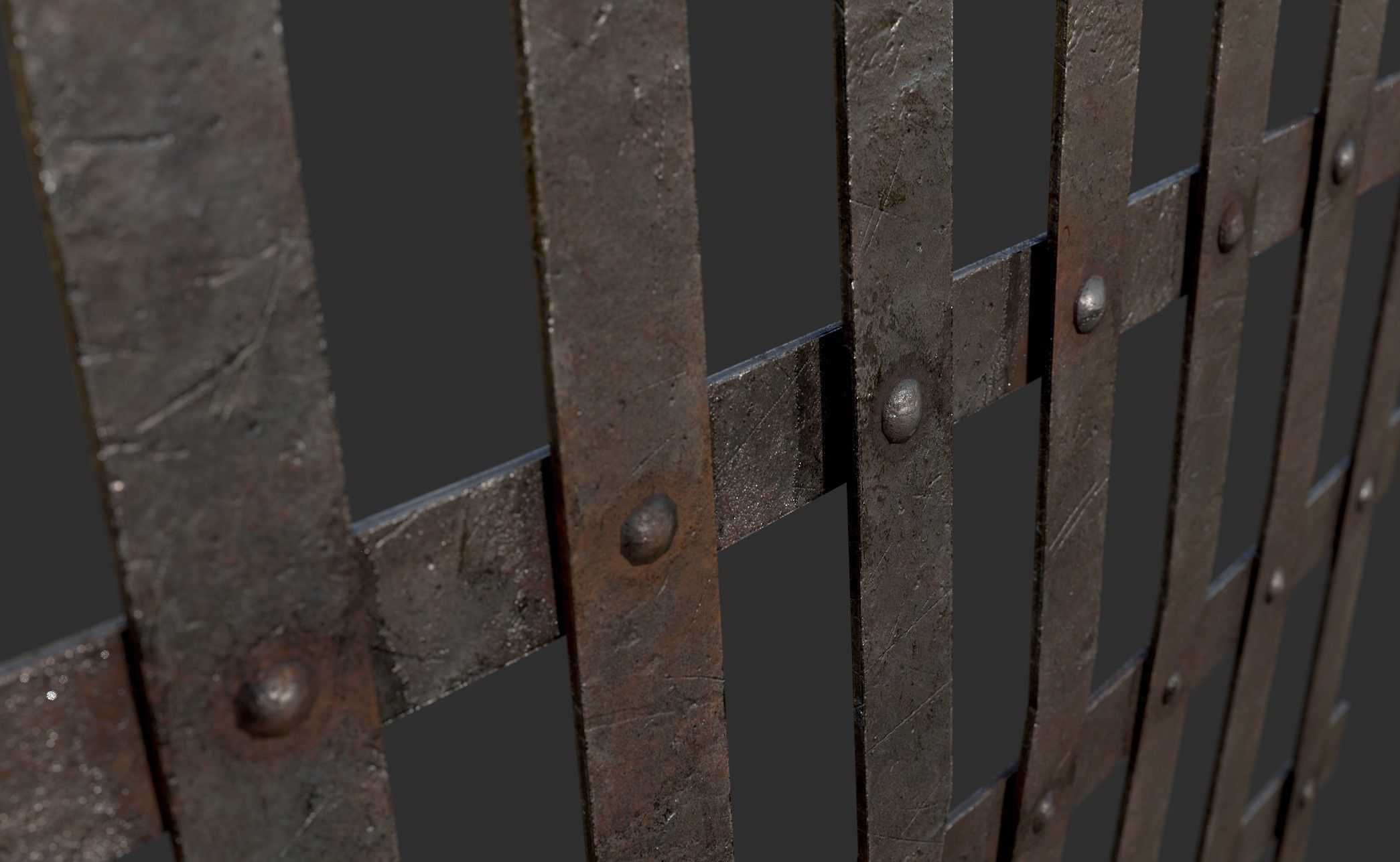 Metal Grid Low-poly 3D model_8