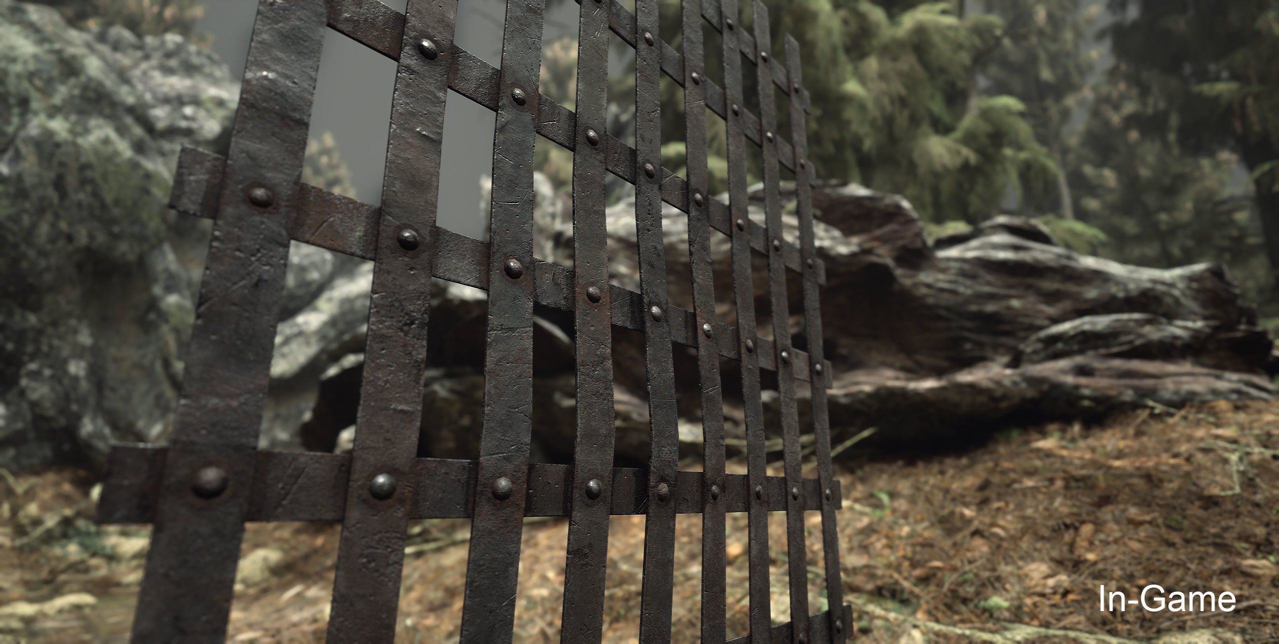 Metal Grid Low-poly 3D model_11