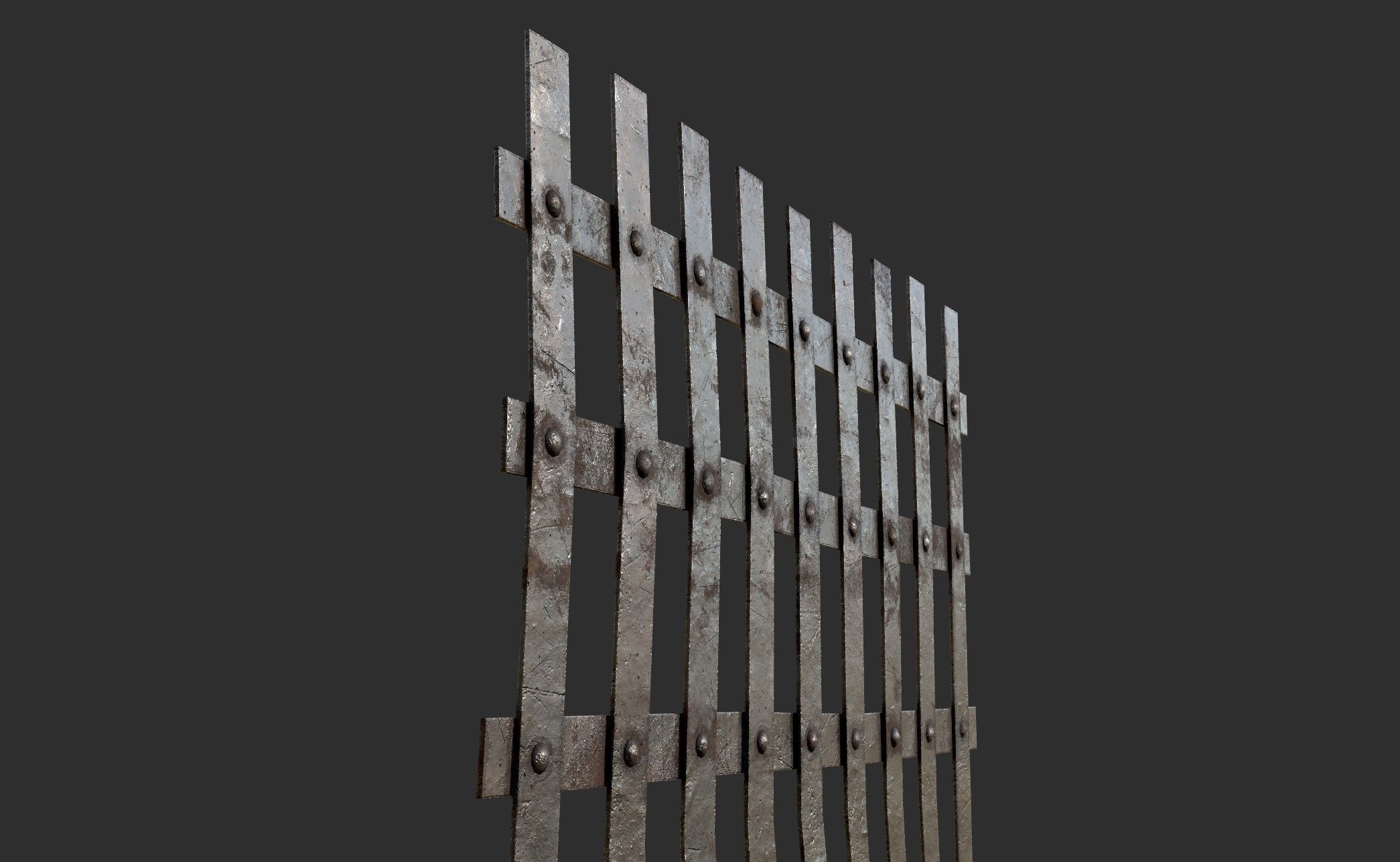 Metal Grid Low-poly 3D model_3