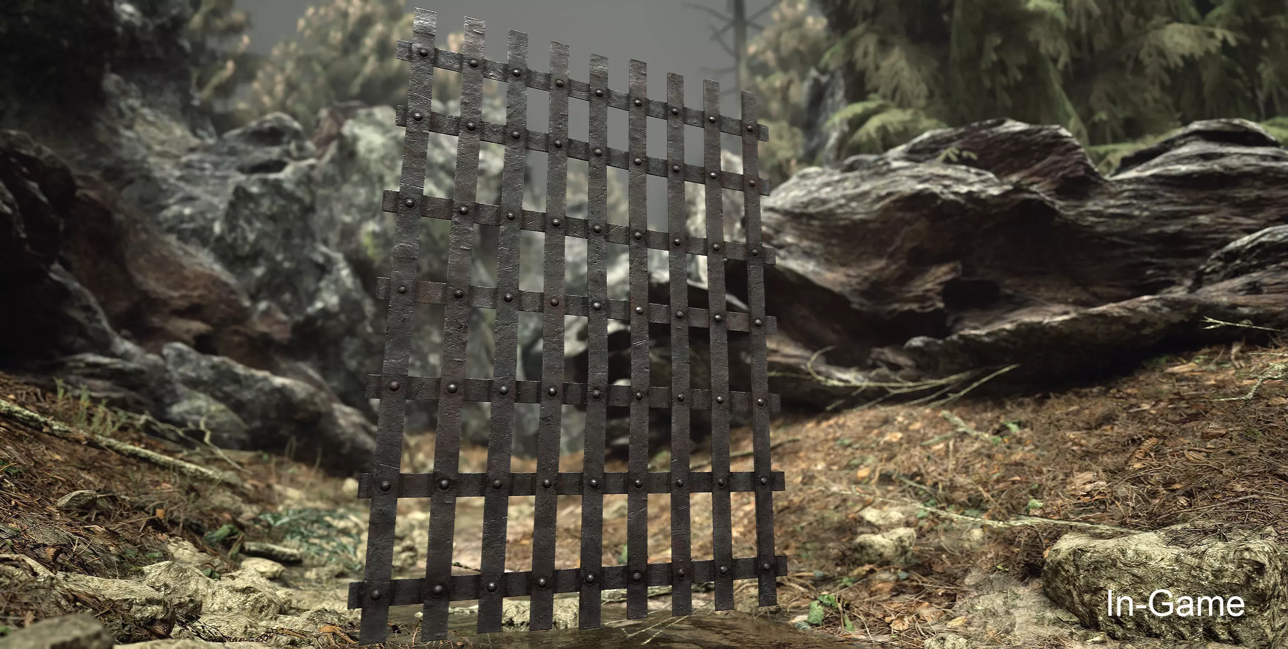 Metal Grid Low-poly 3D model_0