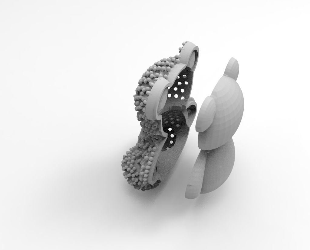 dije oso engaste  3D print model_2