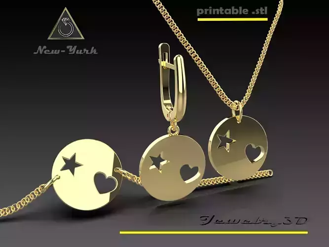 earring bracelete pendant circle-star-heart