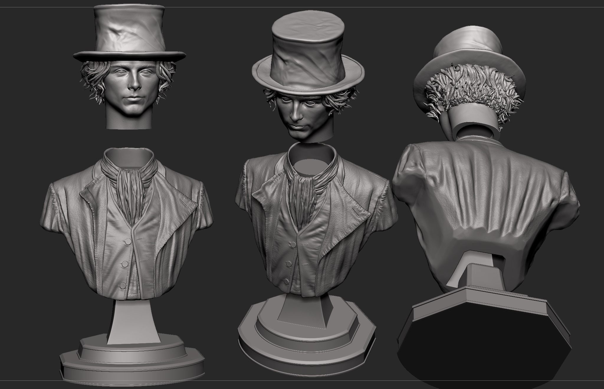 Wonka-Timothee Chalamet Bust 3D print model_15